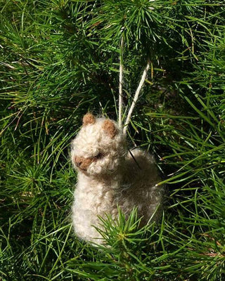 Alpacadorable Hand Made Baby Alpaca Ornaments Holiday 3 inch Fawn