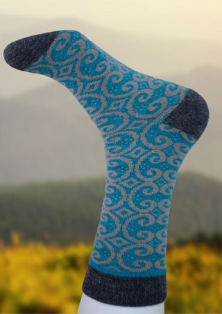 Andes Alpaca Socks Socks Adult Medium MB-01-blue