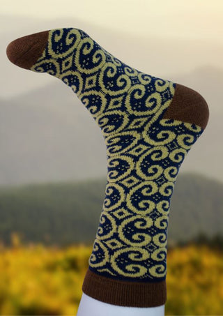 Andes Alpaca Socks Socks Adult Medium MB-01-yellow