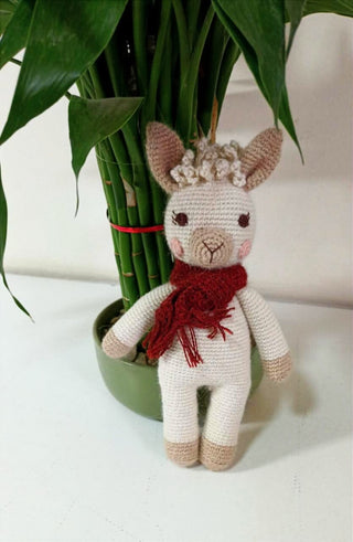 Baby Alpaca Knit Doll with Scarf Toy