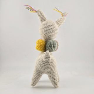 Baby Alpaca Knit Figure with Pom-Pom Necklace Toy