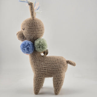 Baby Alpaca Knit Figure with Pom-Pom Necklace Toy