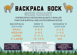 BACKPACA Hiker Alpaca ANKLE Sock Socks 
