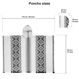 Black Grey Diamonds Alpaca Poncho Poncho