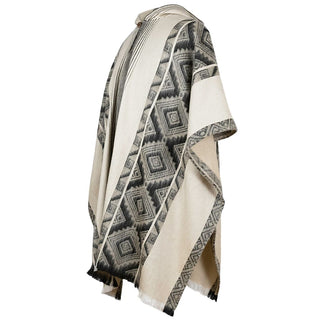Black Grey Diamonds Alpaca Poncho Poncho