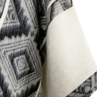 Black Grey Diamonds Alpaca Poncho Poncho