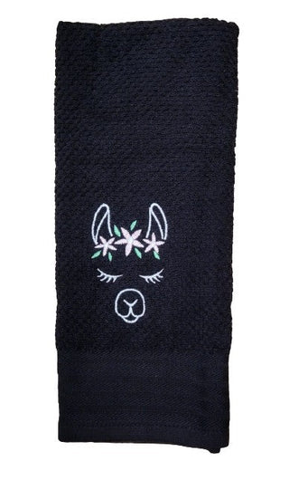 Blissful Alpaca Kitchen Towels FUN Black 