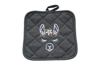 Blissful Alpaca Pot Holders FUN Grey