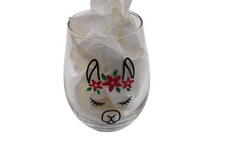 Blissful Alpaca Wine Glass FUN