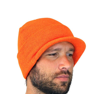 Brimmed Alpaca Knit Hat Hat Hunter Orange