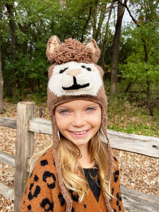 Childrens Animal Alpaca Hat Hat Brown
