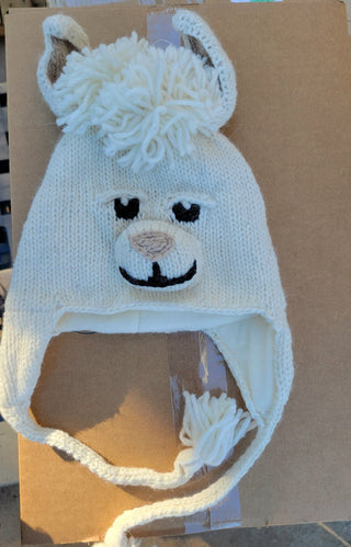 Childrens Animal Alpaca Hat Hat White