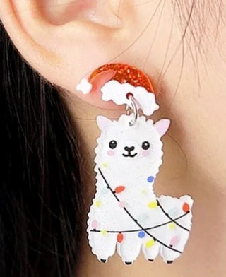 Christmas Alpaca Earrings Jewelry