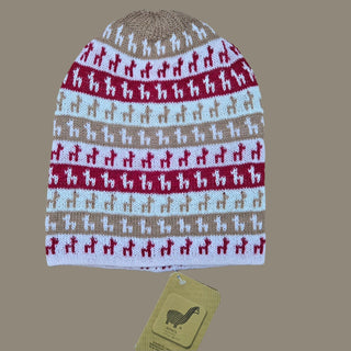 Colorful Alpacas on Alpaca Hat Hat Beige