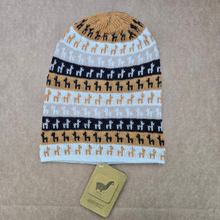 Colorful Alpacas on Alpaca Hat Hat Gold