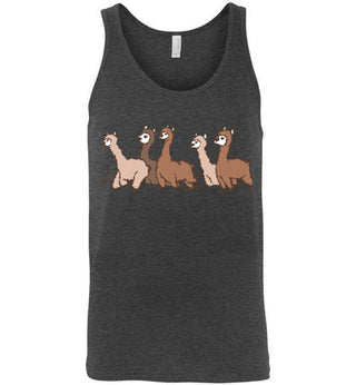 Curious Alpacas Canvas Unisex Tank Shirts & Tops Dark Grey Heather S