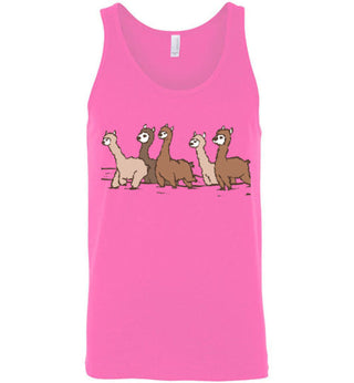 Curious Alpacas Canvas Unisex Tank Shirts & Tops Neon Pink S