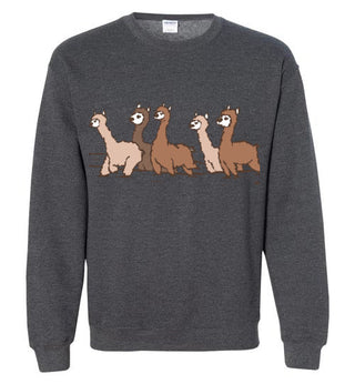 Curious Alpacas Gildan Crewneck Sweatshirt Shirts & Tops Dark Heather S