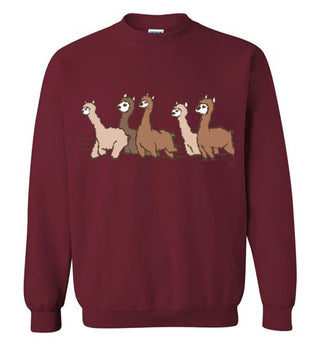 Curious Alpacas Gildan Crewneck Sweatshirt Shirts & Tops Garnet S