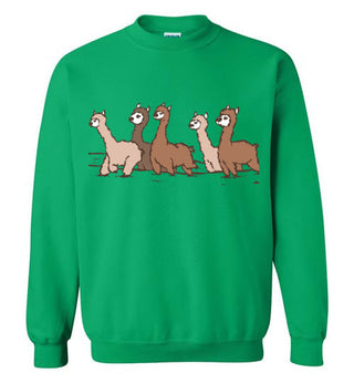 Curious Alpacas Gildan Crewneck Sweatshirt Shirts & Tops Irish Green S