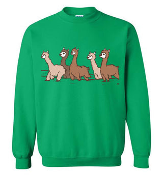 Curious Alpacas Gildan Crewneck Sweatshirt Shirts & Tops Irish Green S 