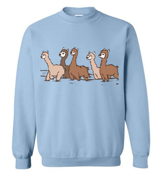 Curious Alpacas Gildan Crewneck Sweatshirt Shirts & Tops Light Blue S