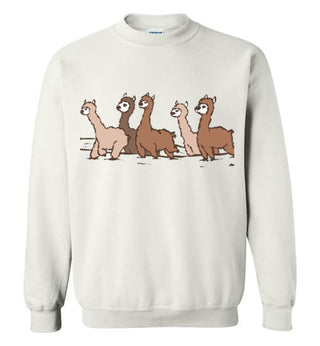 Curious Alpacas Gildan Crewneck Sweatshirt Shirts & Tops White S