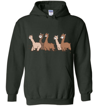 Curious Alpacas Gildan Heavy Blend Hoodie Shirts & Tops Forest Green S