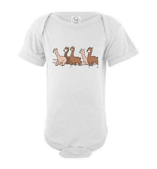 Curious Alpacas Infant Fine Jersey Bodysuit Shirts & Tops White NB