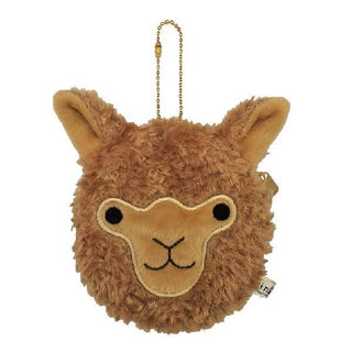 Cute Alpaca Face Coin Purse Fun Brown