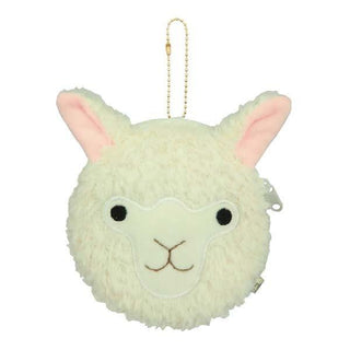 Cute Alpaca Face Coin Purse Fun White