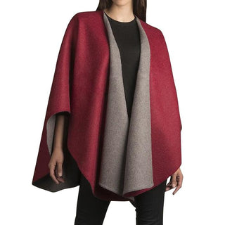 Double Face Alpaca Ruana Poncho Comb4