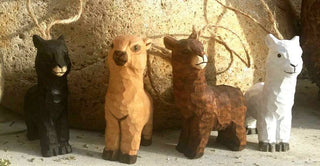 Hand-Carved Wooden Alpaca Ornaments Toys