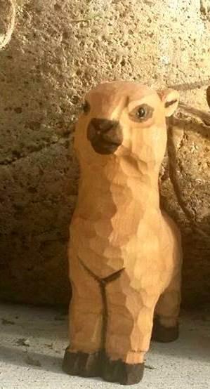 Hand-Carved Wooden Alpaca Ornaments Toys