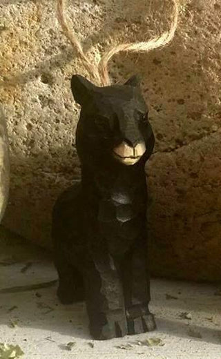 Hand-Carved Wooden Alpaca Ornaments Toys Black-1 ornament