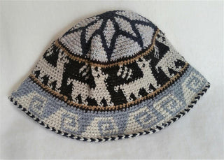 Hand Crochet Roll Up Rustic Alpaca Hat Hat