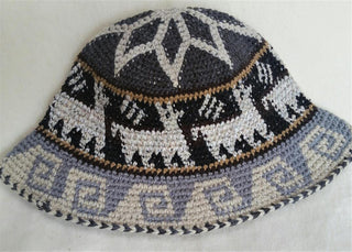 Hand Crochet Roll Up Rustic Alpaca Hat Hat