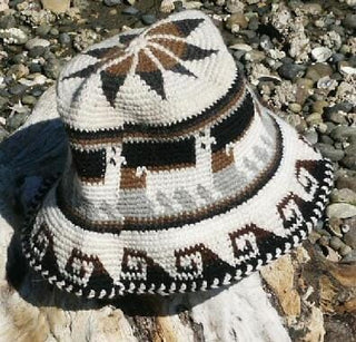 Hand Crochet Roll Up Rustic Alpaca Hat Hat