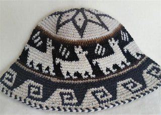 Hand Crochet Roll Up Rustic Alpaca Hat Hat