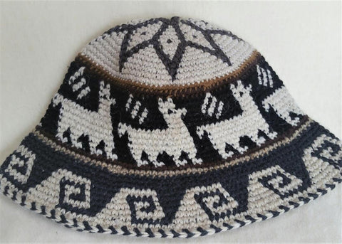 Hand Crochet Roll Up Rustic Alpaca Hat Hat 