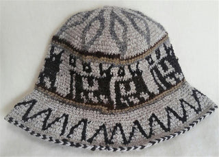 Hand Crochet Roll Up Rustic Alpaca Hat Hat