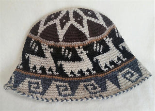 Hand Crochet Roll Up Rustic Alpaca Hat Hat