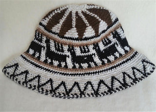 Hand Crochet Roll Up Rustic Alpaca Hat Hat