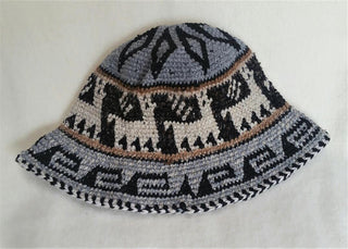 Hand Crochet Roll Up Rustic Alpaca Hat Hat