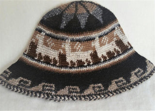 Hand Crochet Roll Up Rustic Alpaca Hat Hat