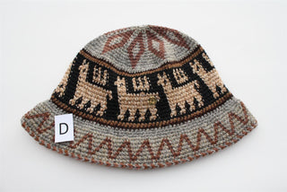Hand Crochet Roll Up Rustic Alpaca Hat Hat