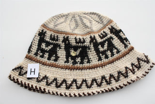 Hand Crochet Roll Up Rustic Alpaca Hat Hat