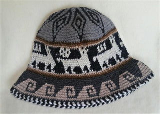 Hand Crochet Roll Up Rustic Alpaca Hat Hat