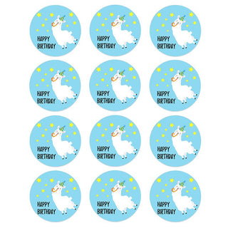 Happy Alpaca Birthday Stickers FUN