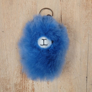 Happy Alpaca Face Keychain Toys Blue